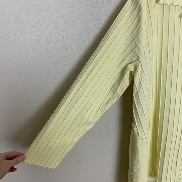 Focus Casual Life Long Sleeve Cardigan Sweater Yellow Button Lagenlook Womens L - Picture 6 of 16